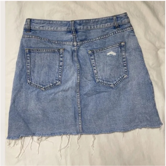 Distressed Denim Hipster Hippie Art Short Grunge Rock Chic Country Mini Skirt - Picture 3 of 3